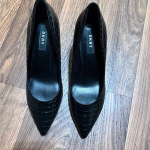 DKNY Black Croc-Embossed Heels